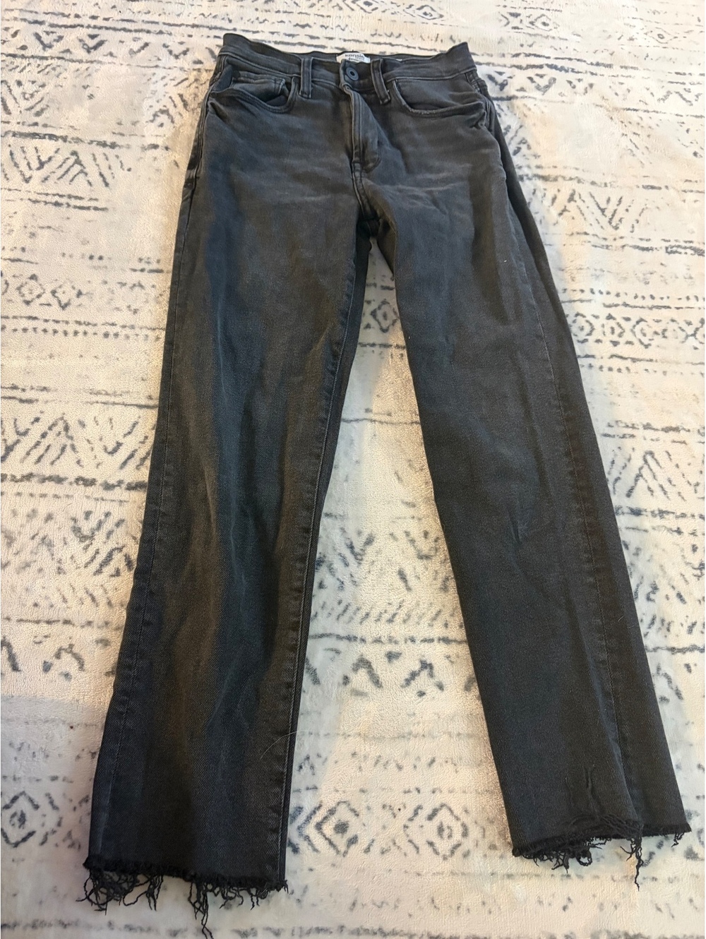 Kensie Jeans The Allie High Rise Slim Straight Black Denim Jeans Size 0/25